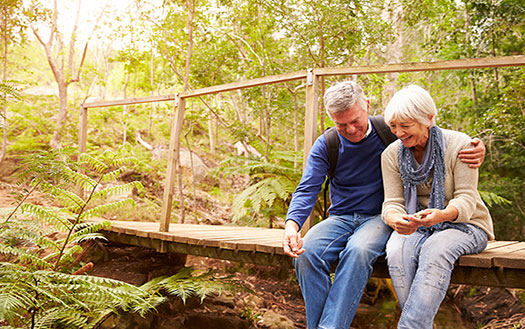 Mature couple sitting together